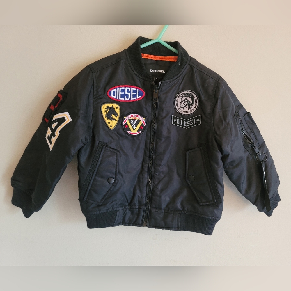 Diesel Black Patch Bomber Jacket Toddler Boys 4T